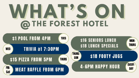 What’s On at the Forest Hotel